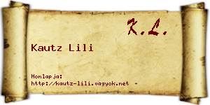Kautz Lili névjegykártya